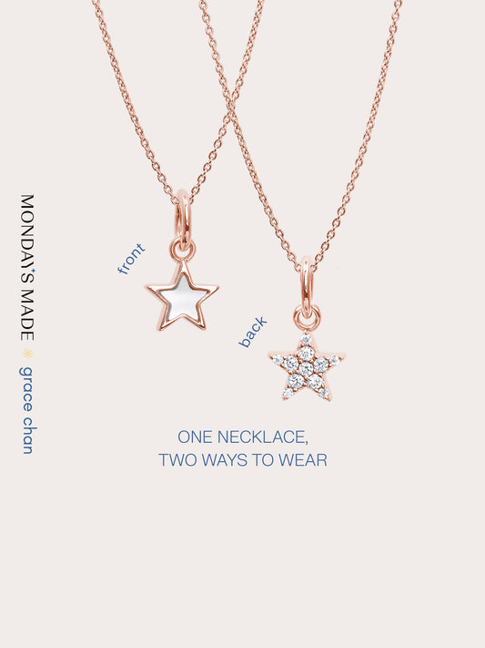 Star Necklace Necklaces 18K Rose Gold – Mondays Made Flower & Birthstone Jewelry Singapore