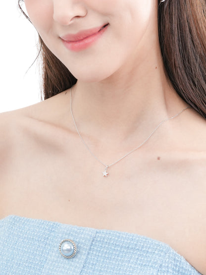 Star Necklace Reversible S925 Silver Rhodium (3) – Mondays Made Flower & Birthstone Jewelry Singapore