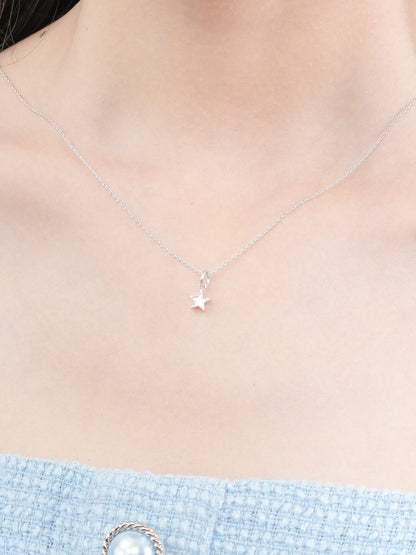 Star Necklace Reversible S925 Silver Rhodium (5) – Mondays Made Flower & Birthstone Jewelry Singapore