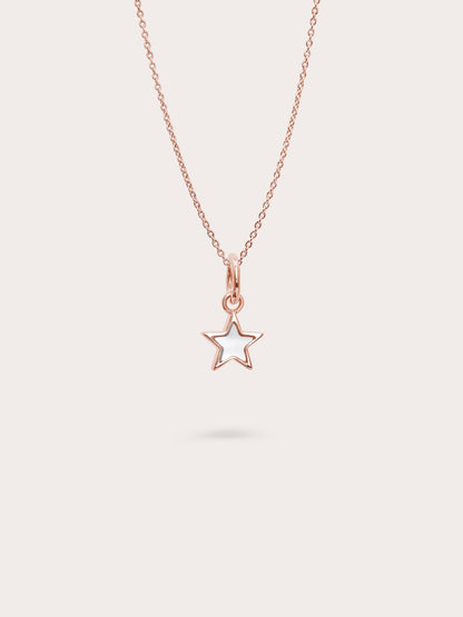 Star Necklace Reversible Mother of Pearl 18K Rose Gold – Mondays Made Flower & Birthstone Jewelry Singapore