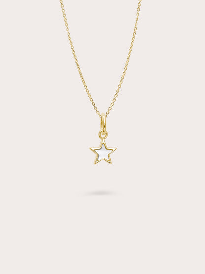 Star Necklace Reversible Mother of Pearl 18K Gold – Mondays Made Flower & Birthstone Jewelry Singapore