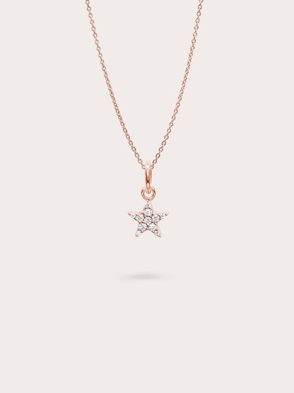 Star Necklace Reversible Pave 18K Rose Gold – Mondays Made Flower & Birthstone Jewelry Singapore