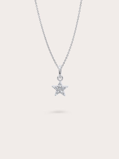 Star Necklace Reversible Pave S925 Silver Rhodium – Mondays Made Flower & Birthstone Jewelry Singapore