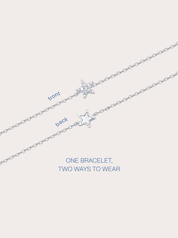 Star Bracelet S925 Silver Rhodium Bracelets (2) – Mondays Made Flower & Birthstone Jewelry Singapore