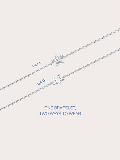 Star Bracelet S925 Silver Rhodium Bracelets (2) – Mondays Made Flower & Birthstone Jewelry Singapore