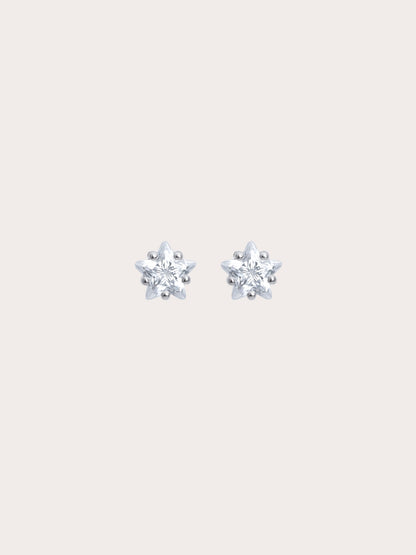 Star Stud Earring S925 Silver Rhodium (2) – Mondays Made Flower & Birthstone Jewelry Singapore