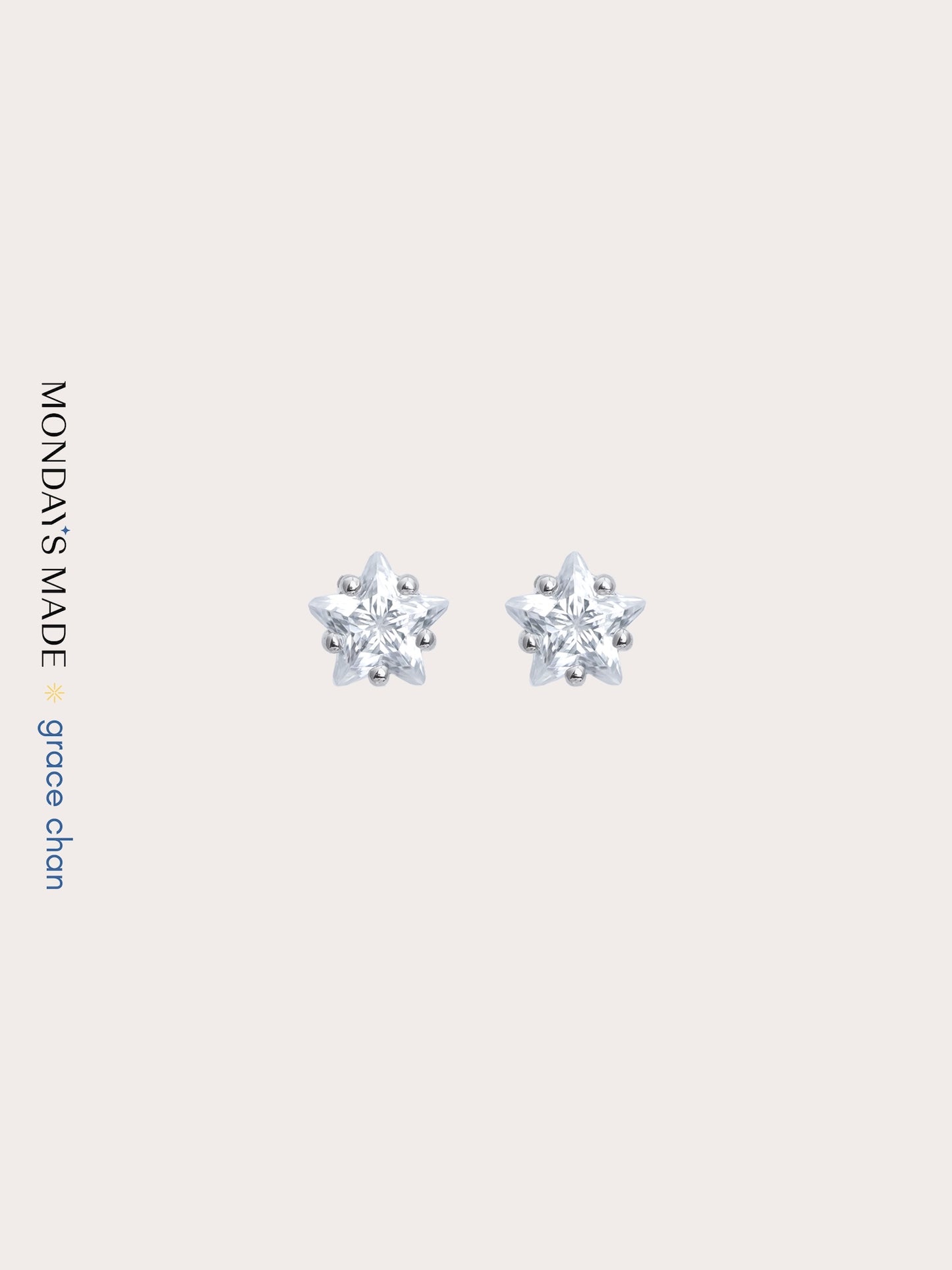 Moissanite Star Stud Earrings