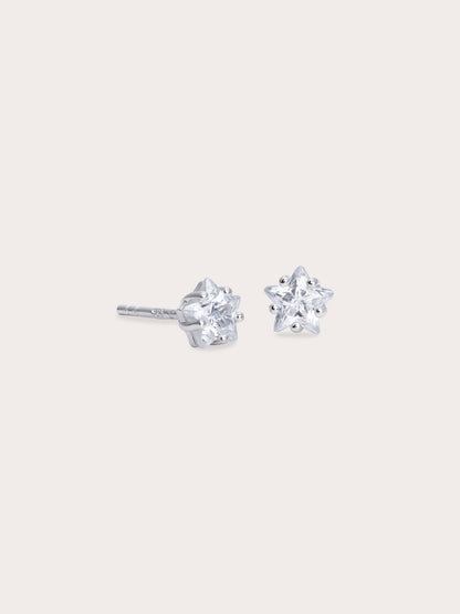 Star Stud Earring S925 Silver Rhodium (1) – Mondays Made Flower & Birthstone Jewelry Singapore
