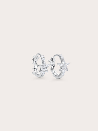 Starlight Huggie Earrings Reversible S925 Silver Rhodium (2) – Mondays Made Flower & Birthstone Jewelry Singapore