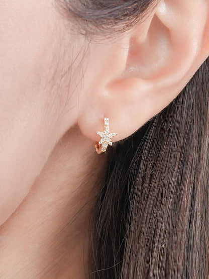 Starlight Huggie Earrings Reversible 18K Gold (4) – Mondays Made Flower & Birthstone Jewelry Singapore