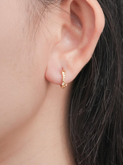 Starlight Huggie Earrings Reversible 18K Gold (6) – Mondays Made Flower & Birthstone Jewelry Singapore