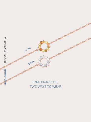 Sun Bracelet 18K Rose Gold Bracelets – Mondays Made Flower & Birthstone Jewelry Singapore