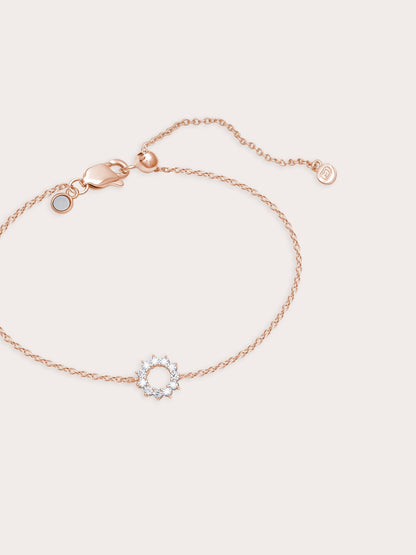 Sun Bracelet Reversible 18K Rose Gold White – Mondays Made Flower & Birthstone Jewelry Singapore