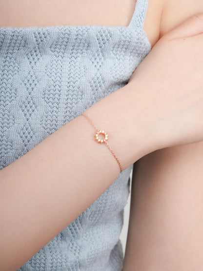 Sun Bracelet Reversible 18K Rose Gold (2) – Mondays Made Flower & Birthstone Jewelry Singapore