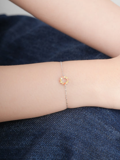 Sun Bracelet Reversible S925 Silver Rhodium (2) – Mondays Made Flower & Birthstone Jewelry Singapore