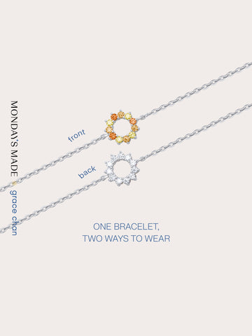 Sun Bracelet S925 Silver Rhodium Bracelets – Mondays Made Flower & Birthstone Jewelry Singapore