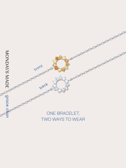 Sun Bracelet S925 Silver Rhodium Bracelets – Mondays Made Flower & Birthstone Jewelry Singapore