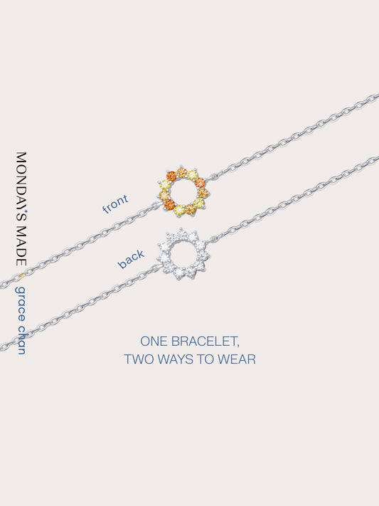 Sun Bracelet S925 Silver Rhodium Bracelets – Mondays Made Flower & Birthstone Jewelry Singapore