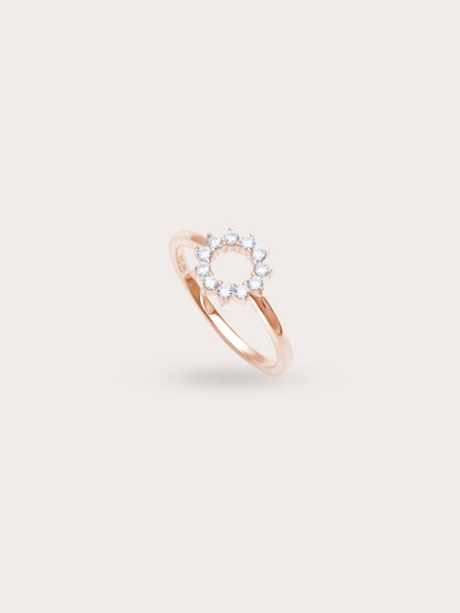 Sun Halo Ring 18K Rose Gold (1) – Mondays Made Flower & Birthstone Jewelry Singapore