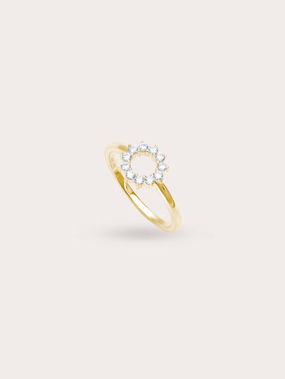 Sun Halo Ring 18K Gold (1) – Mondays Made Flower & Birthstone Jewelry Singapore