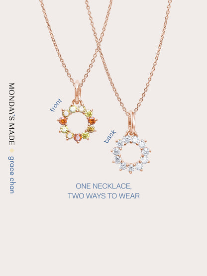 Sun Necklace 18K Rose Gold Necklaces – Mondays Made Flower & Birthstone Jewelry Singapore