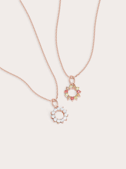 Sun Necklace Reversible 18K Rose Gold (1) – Mondays Made Flower & Birthstone Jewelry Singapore
