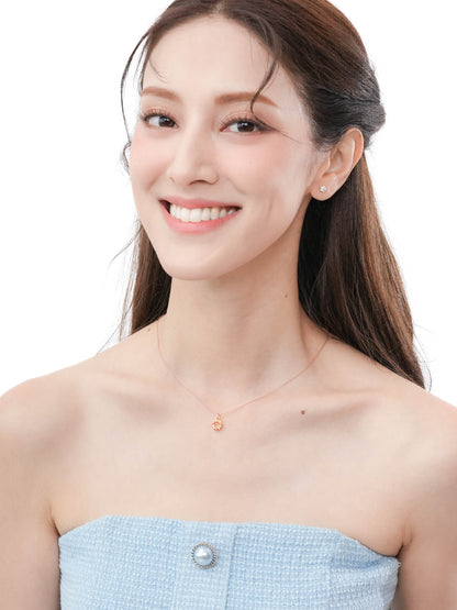 Sun Necklace Reversible 18K Rose Gold (2) – Mondays Made Flower & Birthstone Jewelry Singapore