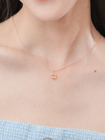 Sun Necklace Reversible 18K Rose Gold (3) – Mondays Made Flower & Birthstone Jewelry Singapore