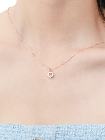 Sun Necklace Reversible 18K Rose Gold (4) – Mondays Made Flower & Birthstone Jewelry Singapore