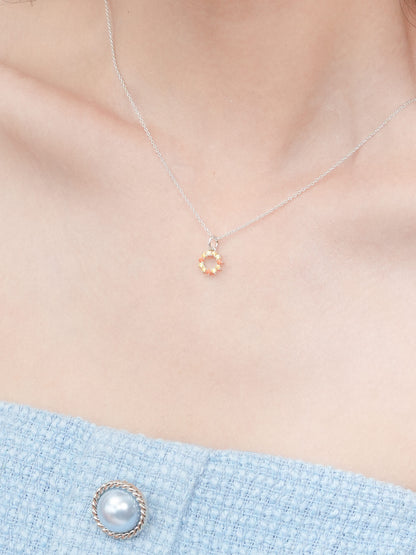 Sun Necklace Reversible S925 Silver Rhodium (3) – Mondays Made Flower & Birthstone Jewelry Singapore