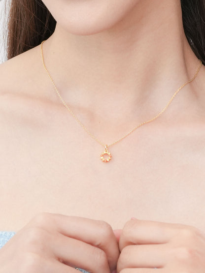 Sun Necklace Reversible 18K Gold (3) – Mondays Made Flower & Birthstone Jewelry Singapore