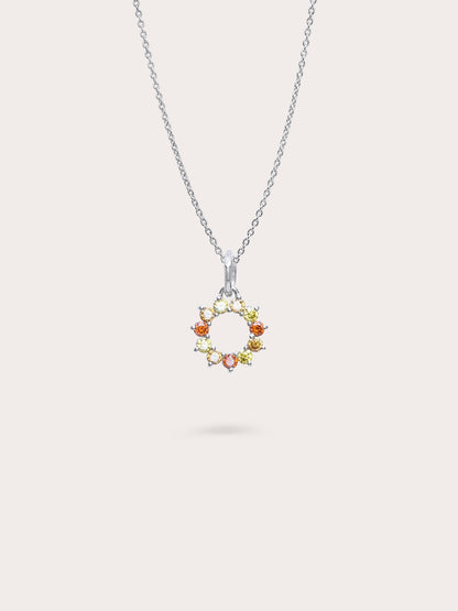 Sun Necklace Reversible Coloured S925 Silver Rhodium – Mondays Made Flower & Birthstone Jewelry Singapore