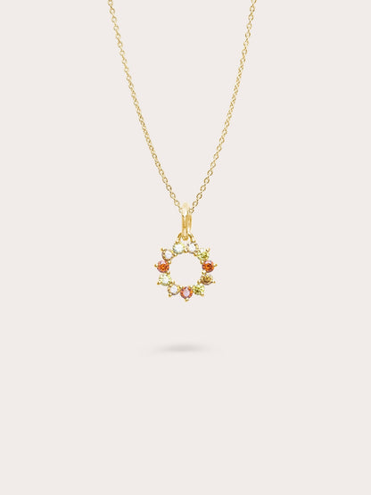 Sun Necklace Reversible Coloured 18K Gold – Mondays Made Flower & Birthstone Jewelry Singapore