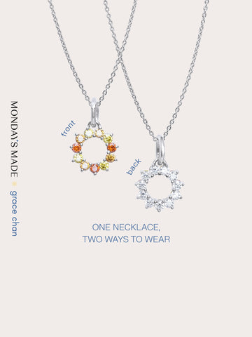 Sun Necklace S925 Silver Rhodium Necklaces – Mondays Made Flower & Birthstone Jewelry Singapore
