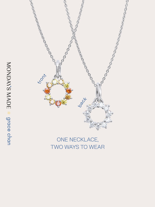 Sun Necklace S925 Silver Rhodium Necklaces – Mondays Made Flower & Birthstone Jewelry Singapore