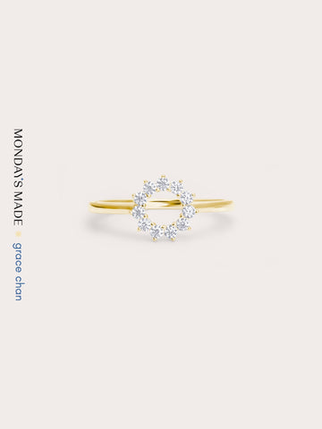 Sun Halo Ring 18K Gold (4) – Mondays Made Flower & Birthstone Jewelry Singapore