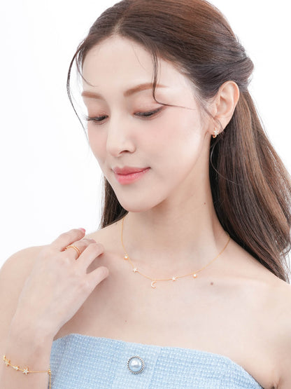 Sun Moon Stars Charm Necklace 18K Gold (6) – Mondays Made Flower & Birthstone Jewelry Singapore