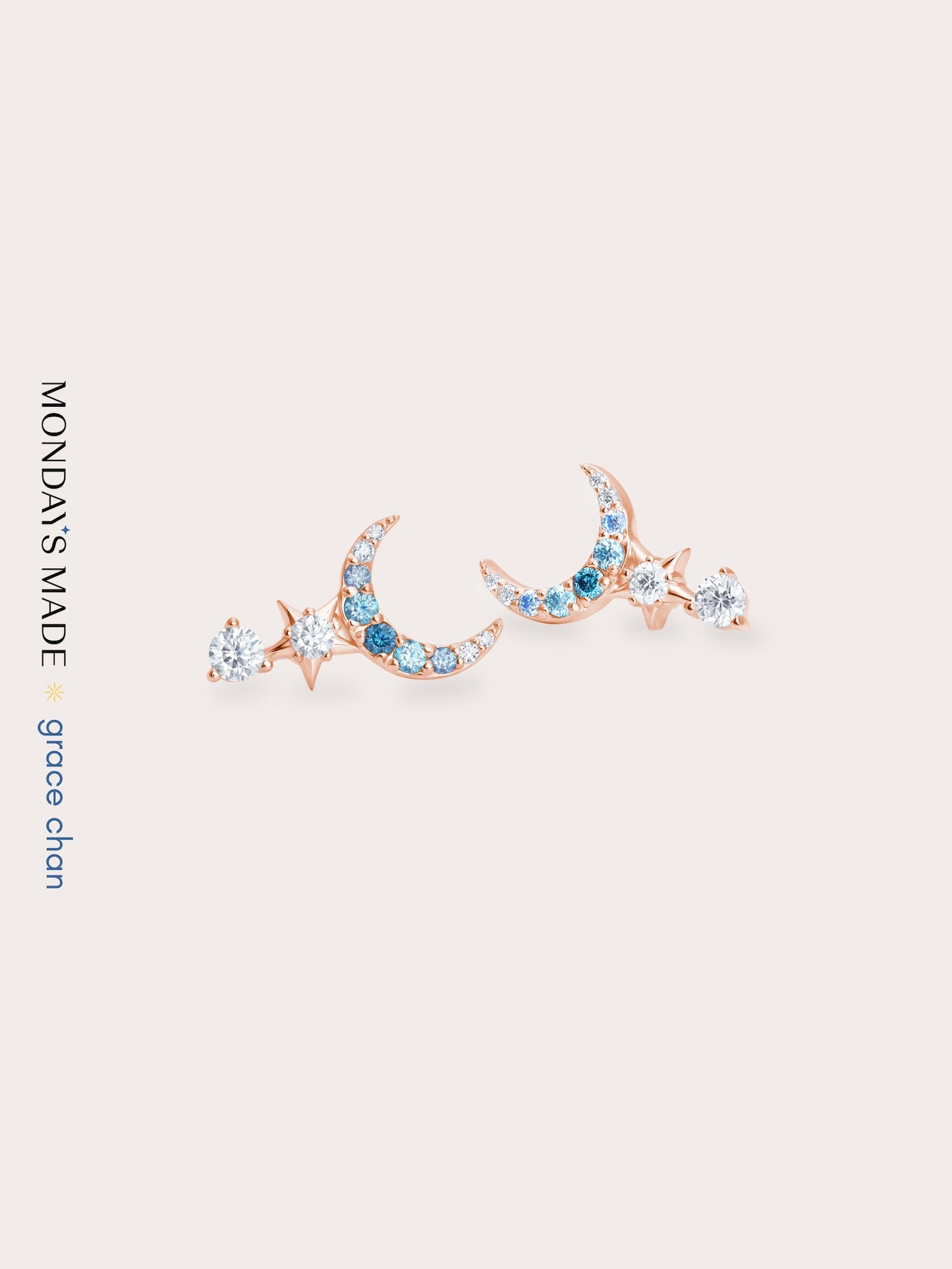 Sun, Moon & Stars Climber Stud Earrings