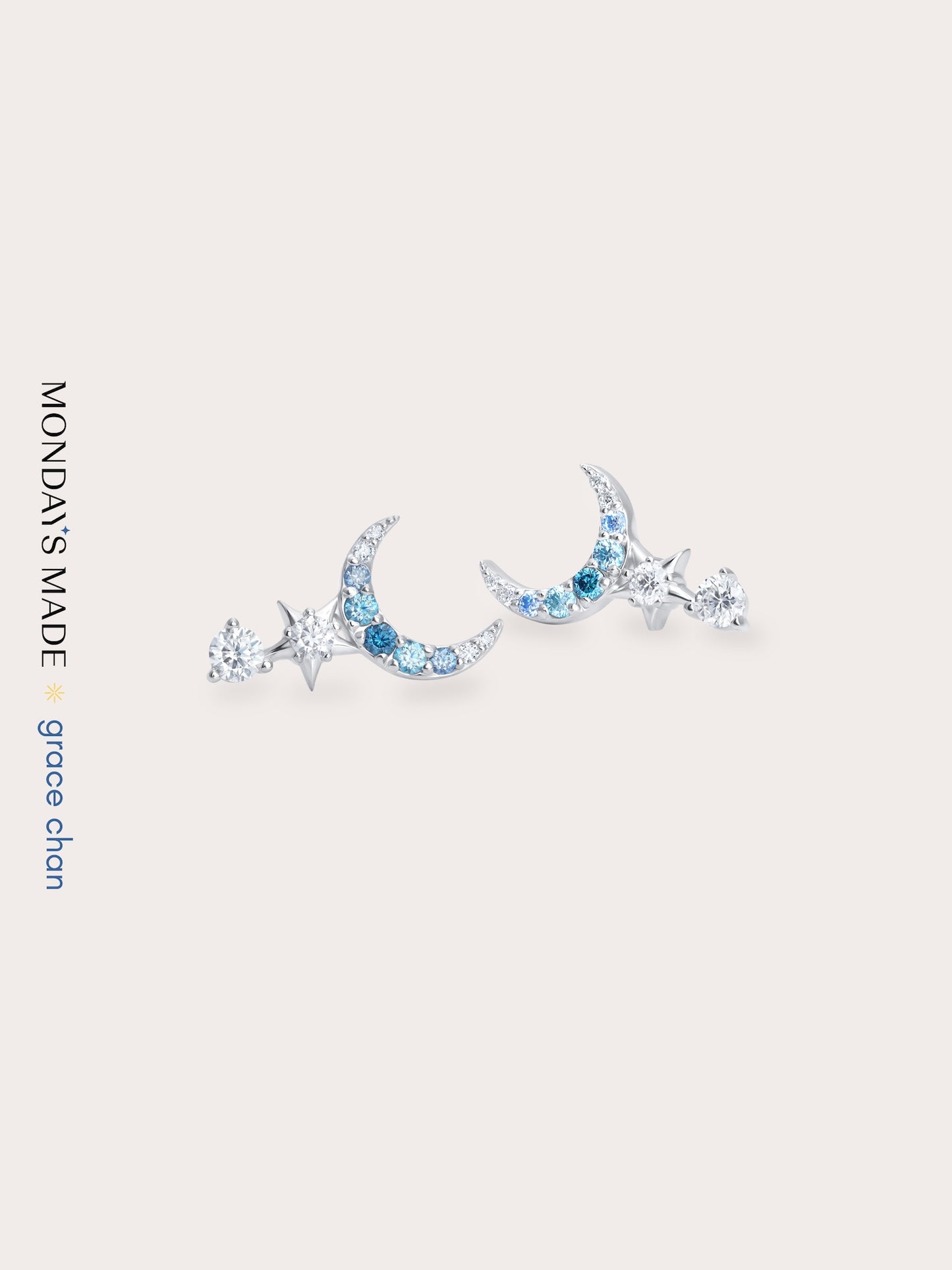 Sun, Moon & Stars Climber Stud Earrings