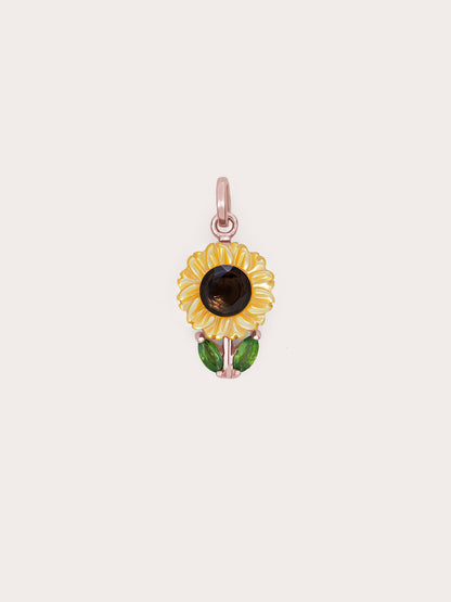 Sunflower Charm 18K Rose Gold (5) – Mondays Made Flower & Birthstone Jewelry Singapore