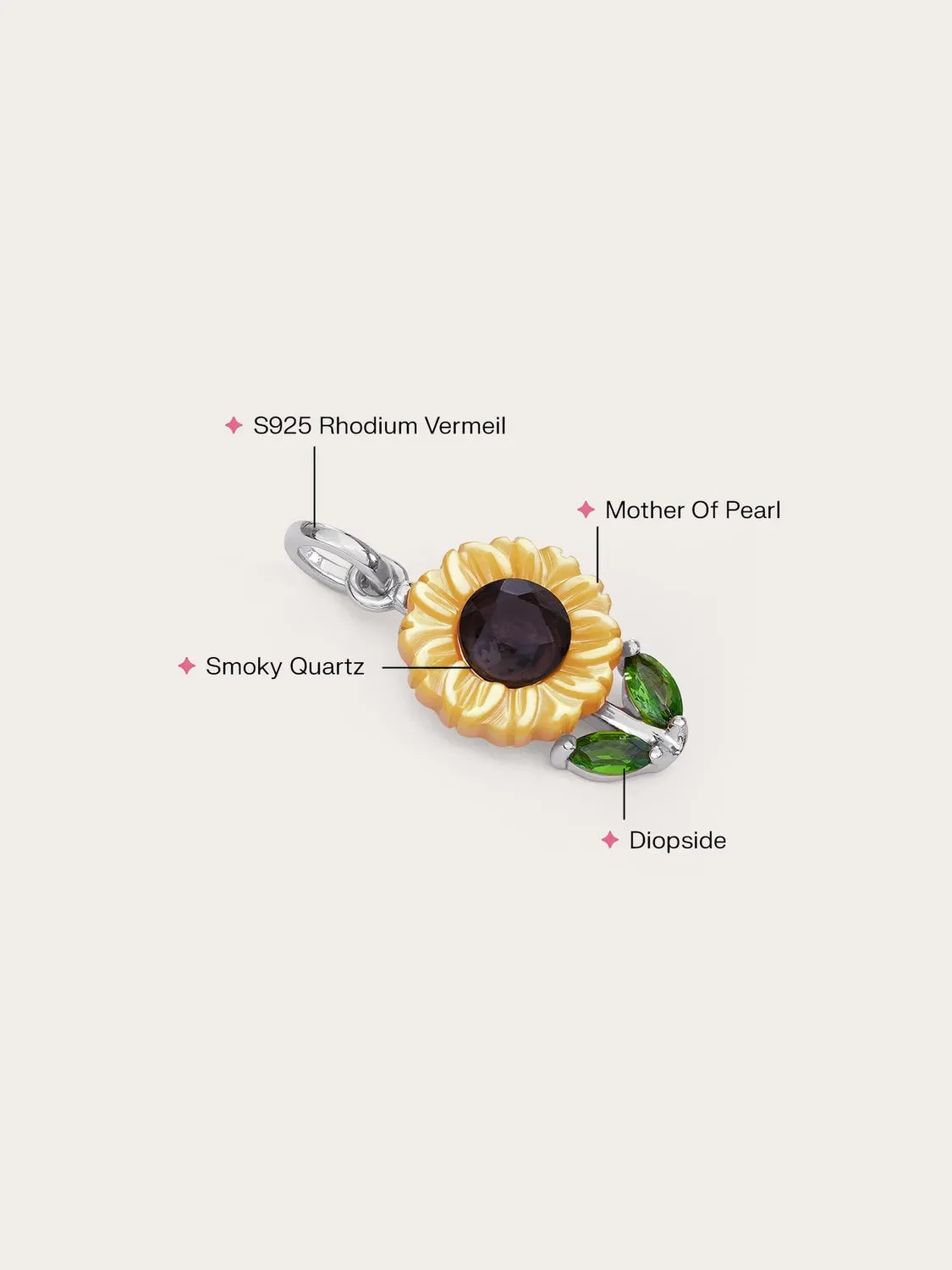 Carved Sunflower Charm