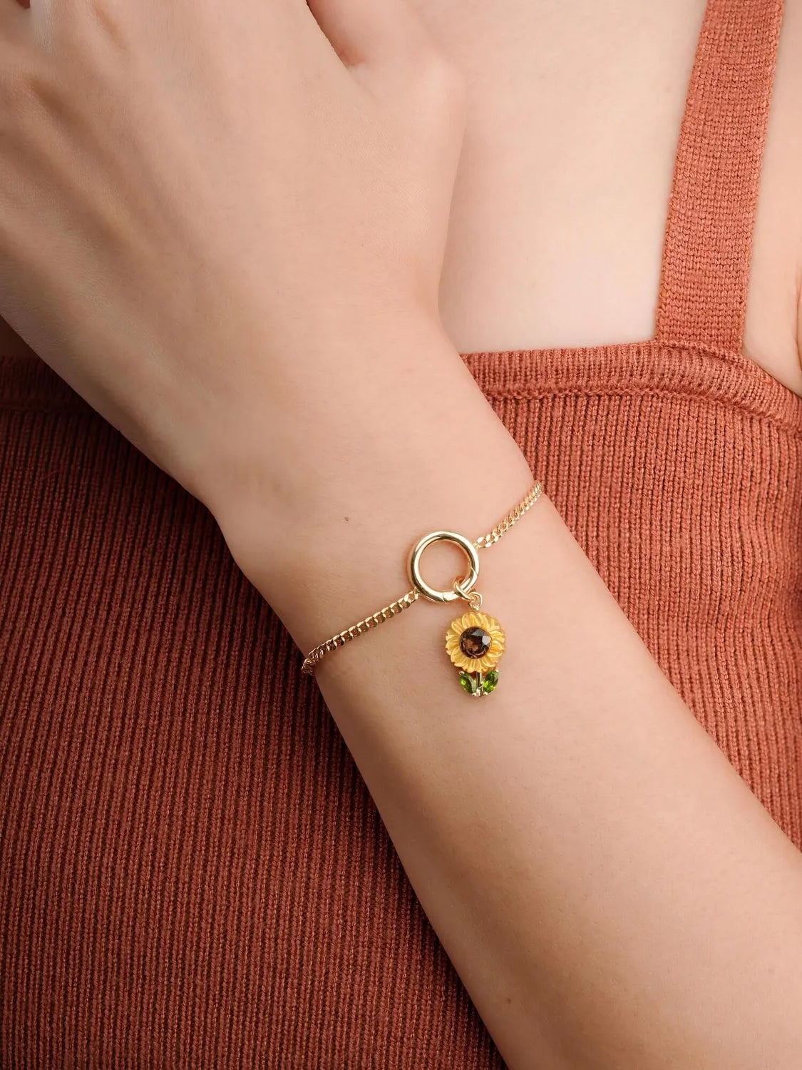 Carved Sunflower Charm