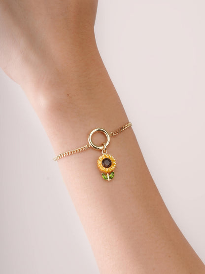 Sunflower Charm 18K Gold (5) – Mondays Made Flower & Birthstone Jewelry Singapore