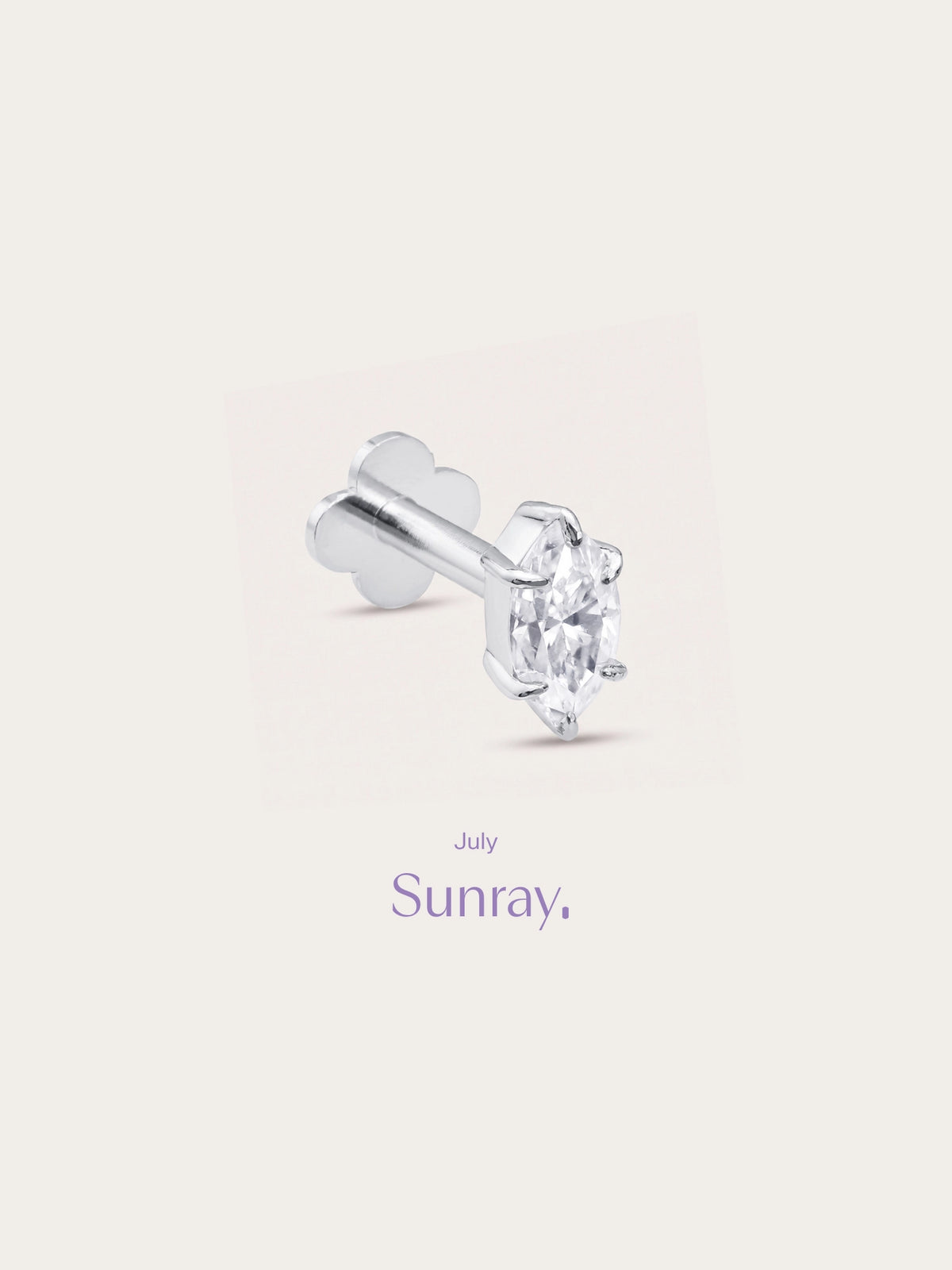 Sunray Marquise Flatback Earring