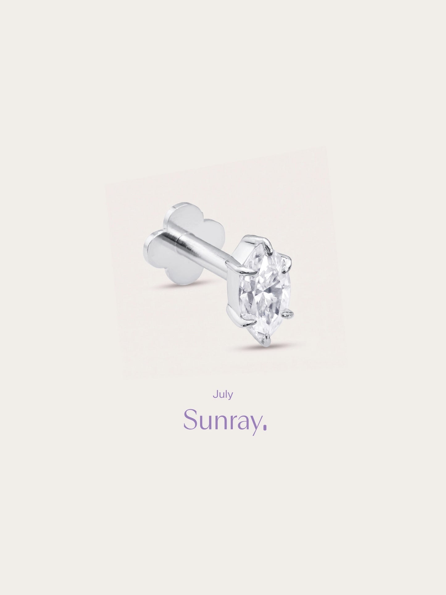 Sunray Marquise Flatback Earring