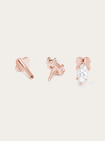 Sunray Marquise Flatback Earring