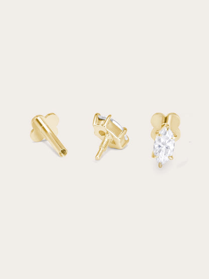Sunray Marquise Flatback Earring