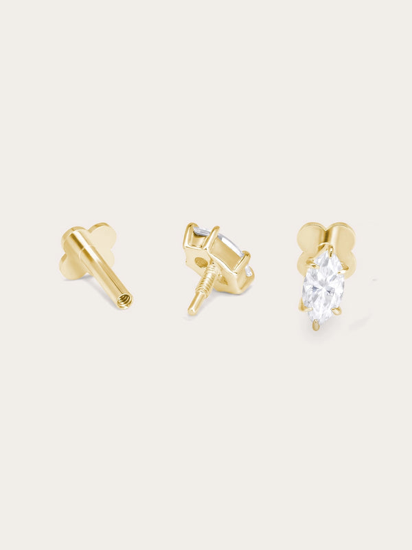 Sunray Marquise Flatback Earring