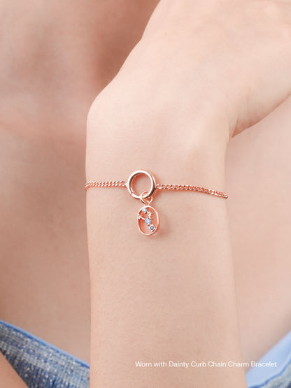 Taurus Charm Zodiac Charm Jewelry 18K Rose Gold Worn With – Mondays Made Flower & Birthstone Jewelry Singapore