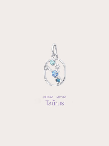 Taurus Charm S925 Silver Rhodium (1) – Mondays Made Flower & Birthstone Jewelry Singapore